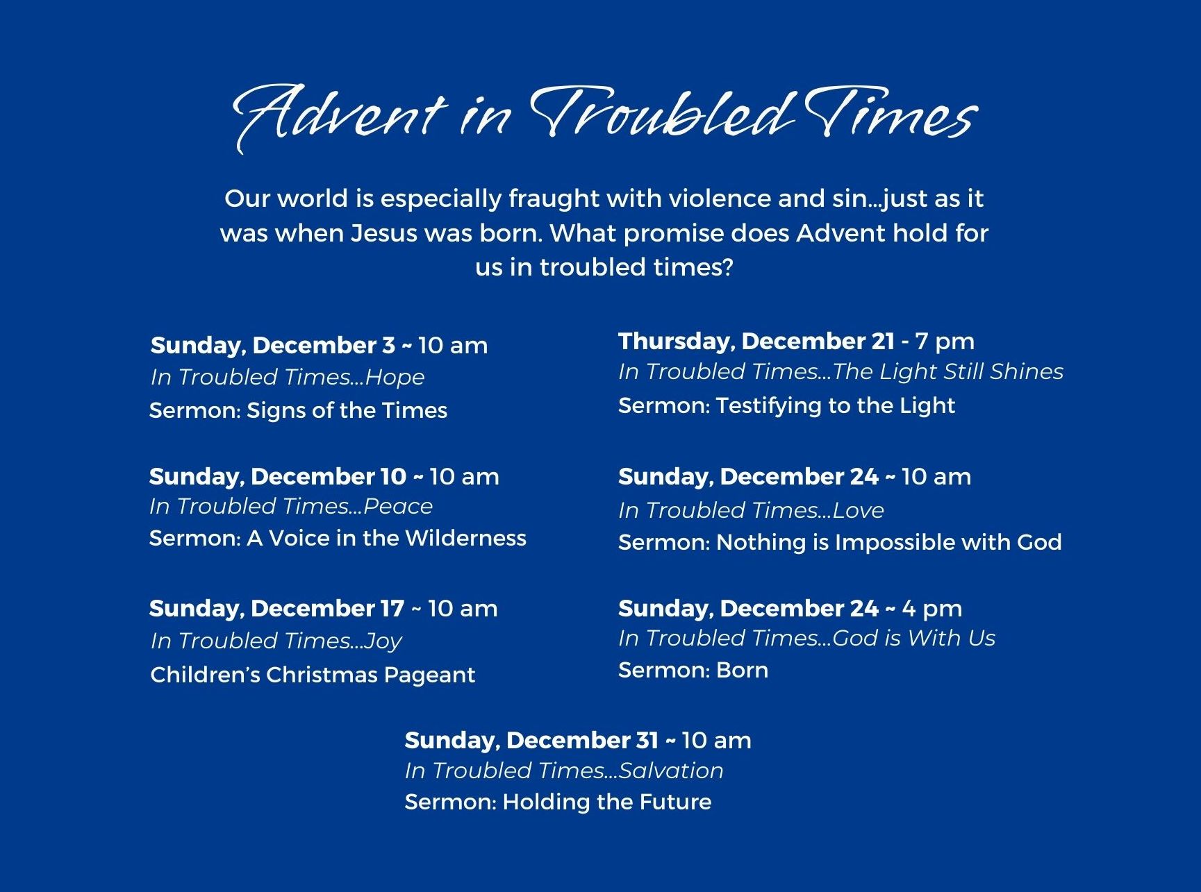 Advent Series (Poster (US)) (24 x 18 in) - 1